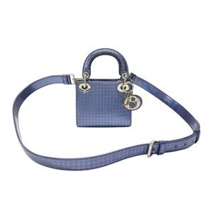 CHRISTIAN DIOR Lady Cannage metallic blue